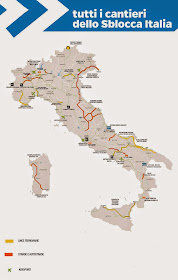 Sblocca Italia - Mappa cantieri - Fonte Governo