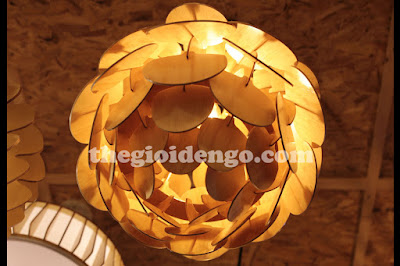 Thế Giới Đèn Gỗ - Đèn gỗ trang trí Atiso cánh tròn