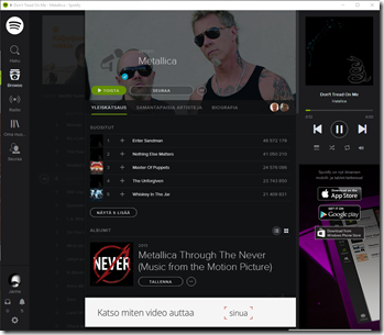 Erinomainen ratkaisu Spotifylta