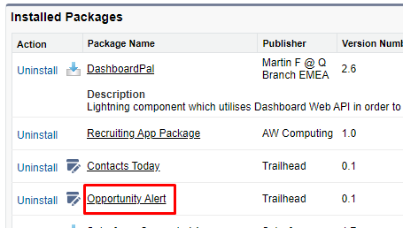 Installed packages in salesforce