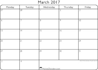 Free Printable Calendar March 2017