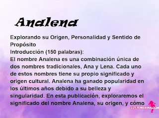 significado del nombre Analena