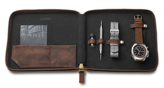 The vintage leather pouch of the Oris Chronoris Limited Edition 2018