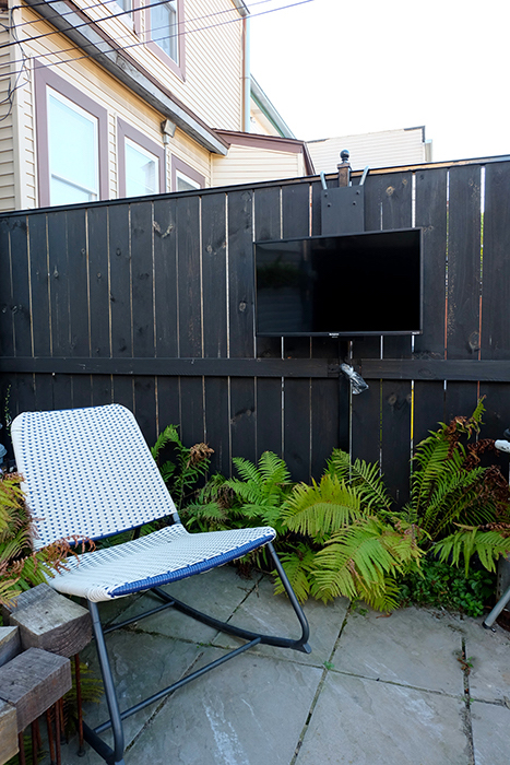 detachable portable fence mount outdoor television after