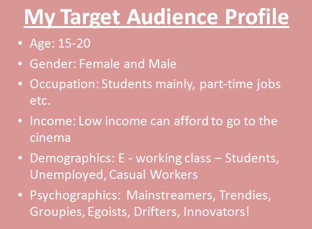 target audience profile. My target audience profile