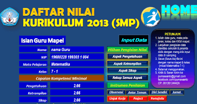 Terbaru - Aplikasi Penilaian dan Raport SMP Kurikulum 2013 