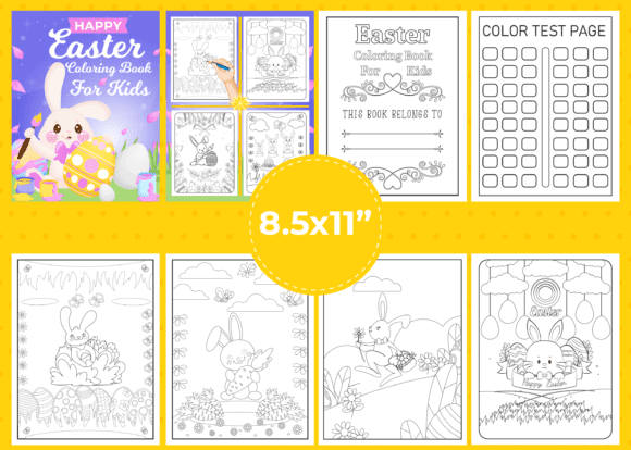 Easter Coloring Pages For Kids Bundle