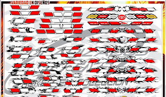 Diseños Vectoriales De Cintas Reflectivas /Rojo y Blanco ideal Para Rotulación Vehicular 