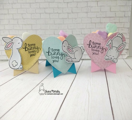 Some bunny loves you by Diane features Bitty Bunnies, Darling Hearts, and Frames & Flags by Newton's Nook Designs; #newtonsnook