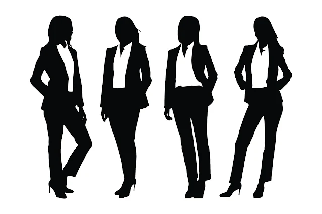 Stylish female model silhouette set free download