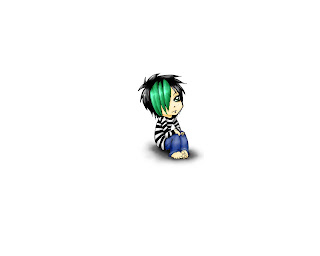 Green Hair Emo wallpaper