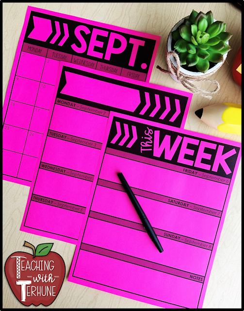 Weekly Teacher Planning Pages