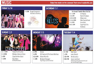 July 4th Coalition mailer - music schedule