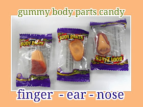 Gummy body parts candy