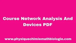 Course Network Analysis And Devices PDF