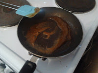 mango chutney and curry powder in a pan