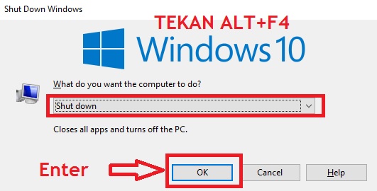 cara mematikan lapto dengan keyboard