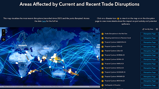 map of the world showing maritime trade routes and recent disruptions caused to maritime trade