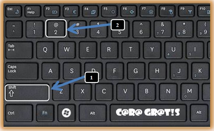 Cara Mengetik @ di Laptop Menggunakan Keyboard
