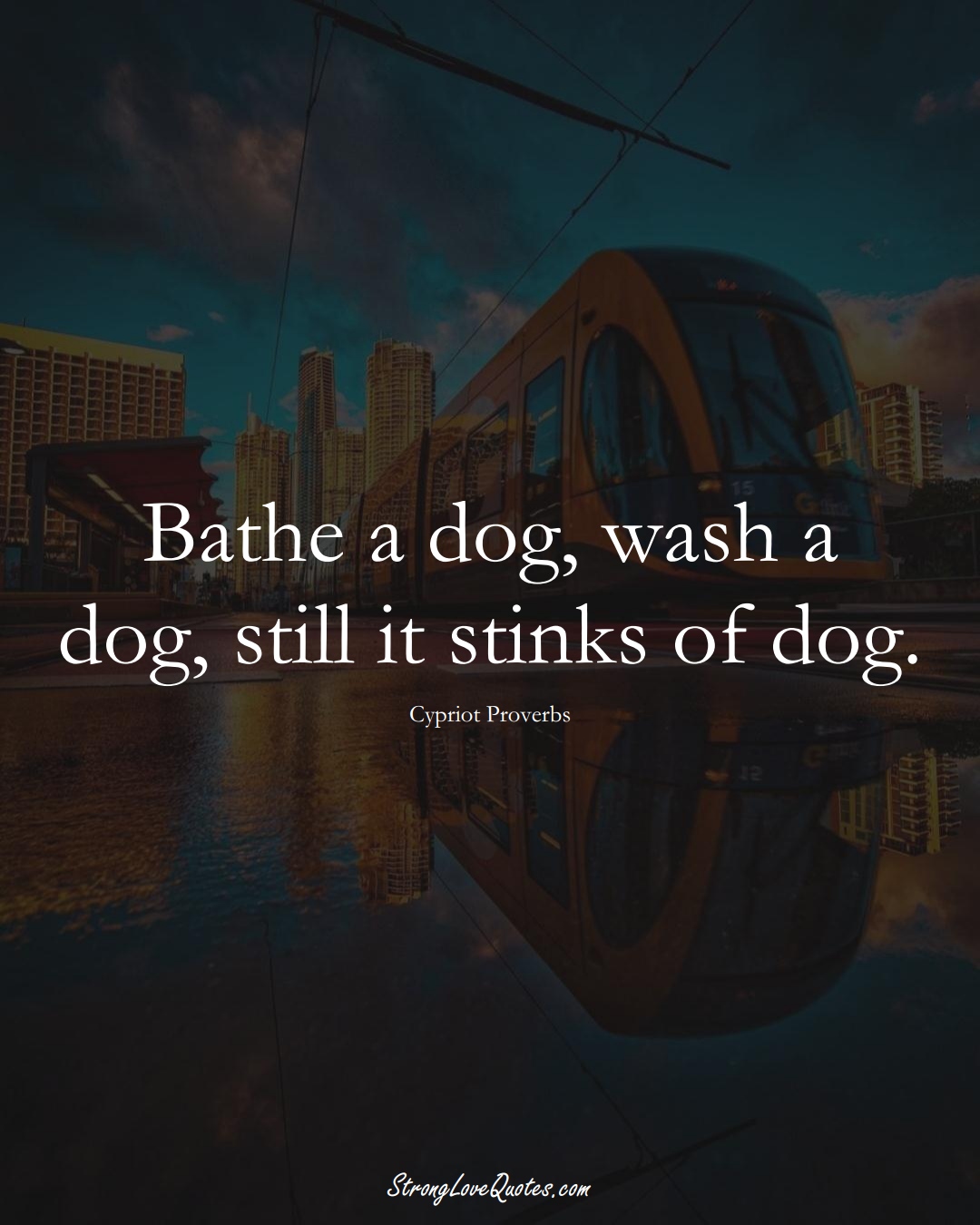 Bathe a dog, wash a dog, still it stinks of dog. (Cypriot Sayings);  #MiddleEasternSayings