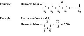 harmonic mean formula for n numbers