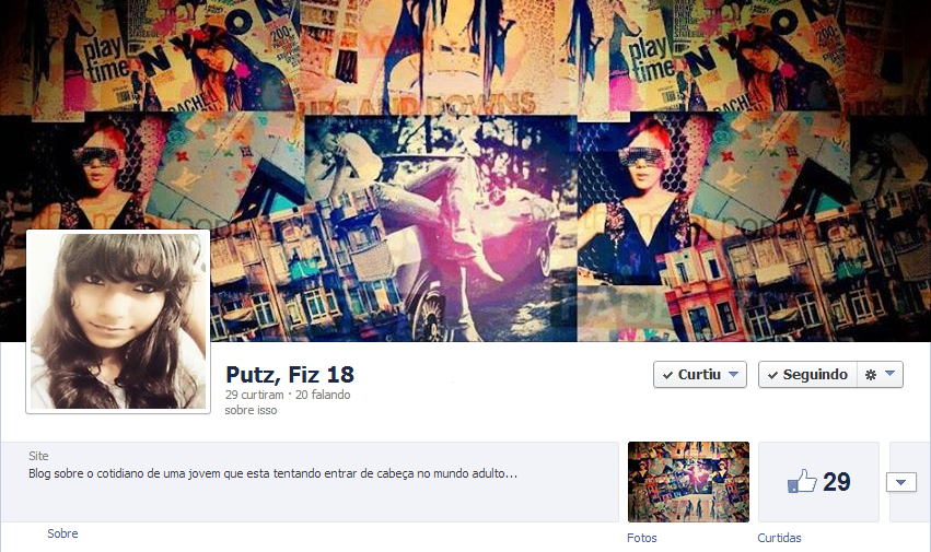 fan page do blog Putz, fiz 18