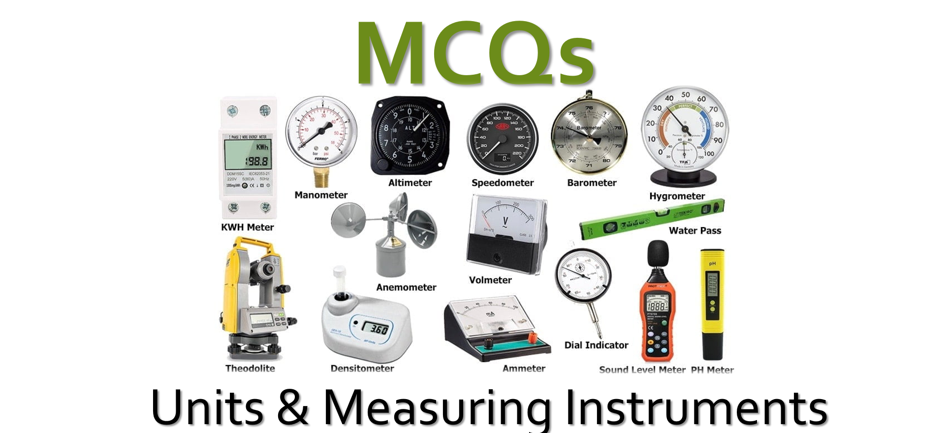 MCQs on Units & Measuring Instruments for CSS, PMS, FPSC,