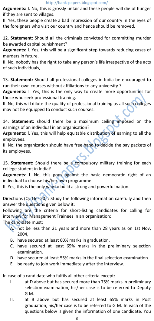 ibps sample questions