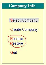 Backup/Restore in Tally