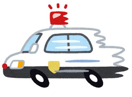 急ぐパトカーのイラスト