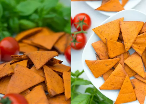 TOMATO AND BASIL LENTIL CHIPS #food #lunchrecipe #vegan #vegetarianrecipe #easyrecipe