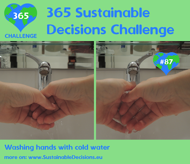 Washing hands with cold water saving energy saving water