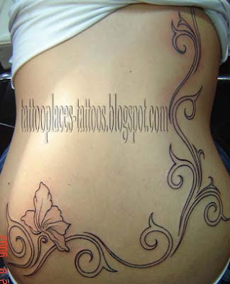 lower back tattoos for girls with pink flower tattoo designs