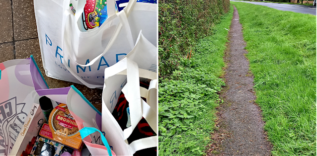 Shopping bags and a path