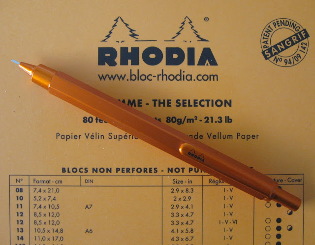 rhodia script orange mechanical pencil