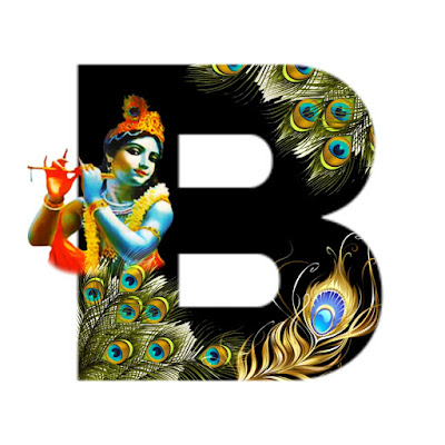 English Alphabets B with Lord Krishna Image