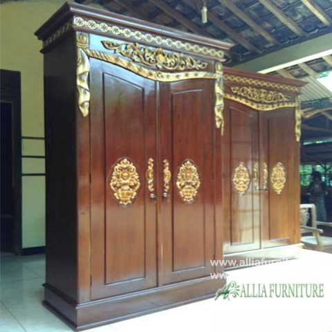  Lemari  baju kayu  jati  ukiran  2 pintu davinci Allia Furniture