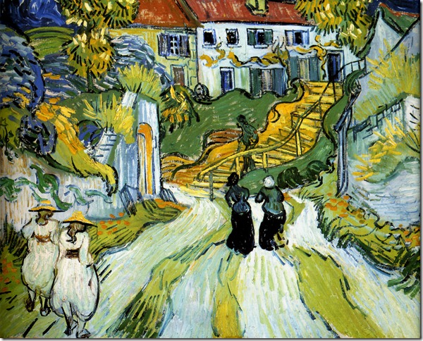 1890 Van Gogh L'Escalier à Auvers-sur-Oise,  The Staircase in Auvers-on-Oise, hst _1