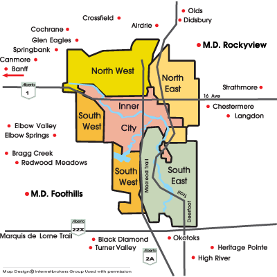 Map of Calgary Canada City