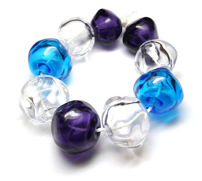 Lampwork glass hollow nugget beads