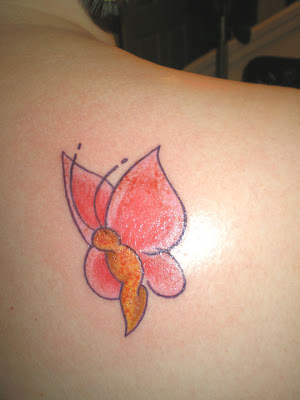  Hot Pink Shoulder blade butterfly