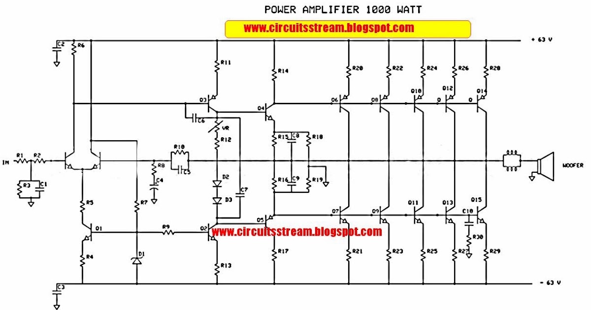 Build a 1000W Power Amplifier Wiring diagram Schematic ~ Circuit Wiring Diagram Must Know