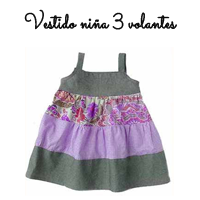 Vestido niña tres volantes