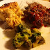 Meatloaf, baked mac n cheese, and curried broccoli