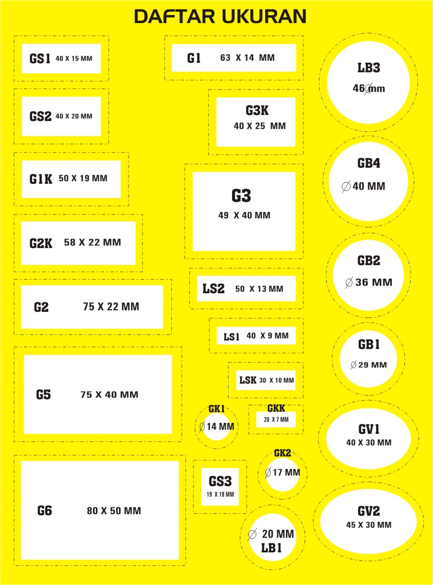 Daftar Ukuran Stamp ~ Stempel Warna Online