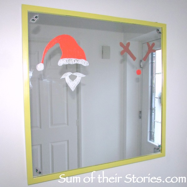 Festive Mirror fun with chalk marker pens