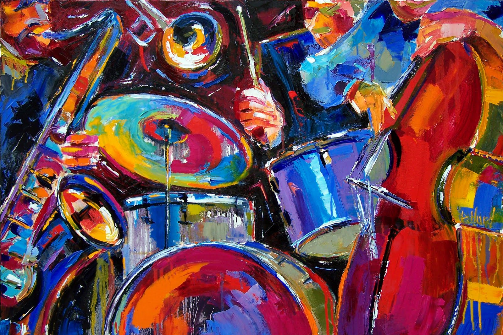 Debra Hurd Original Paintings AND Jazz Art: Jazz Art music 