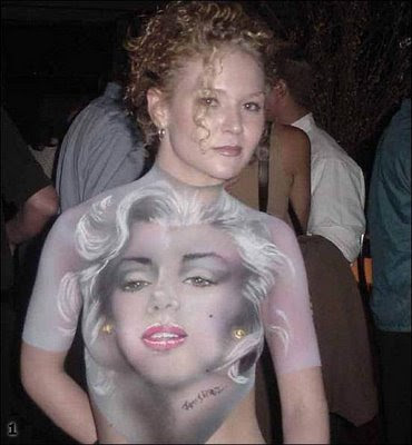 Portrait Body Painting of Marilyn Monroe
