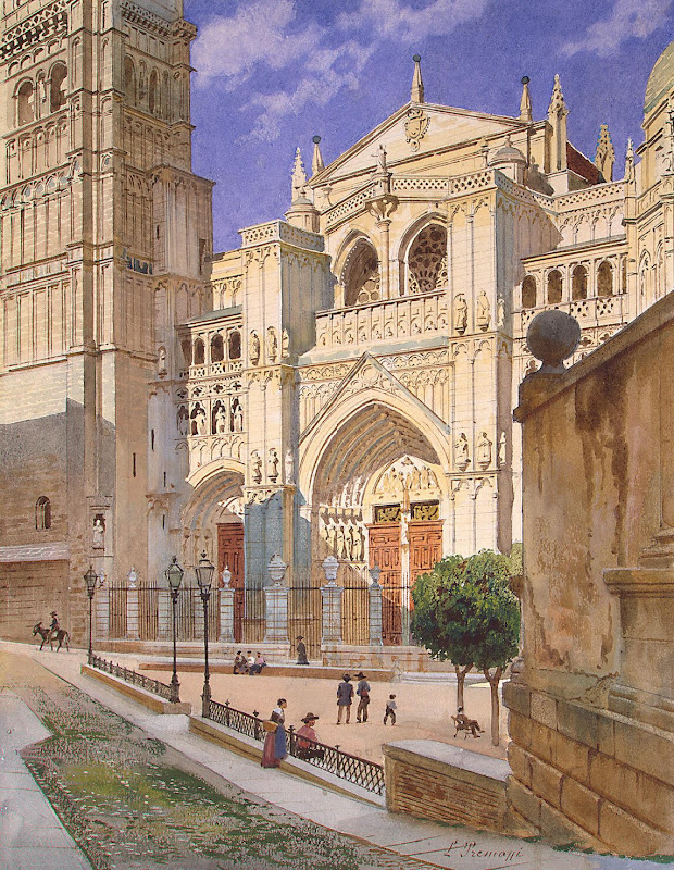 Cathedral in Toledo by Luigi Premazzi - Architecture, Landscape Drawings from Hermitage Museum