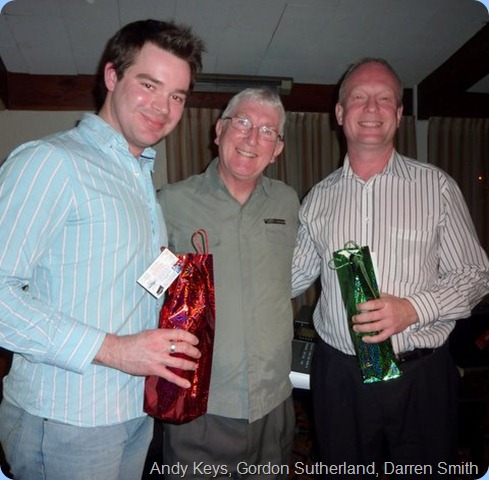 President, Gordon Sutherland (centre) thanking Andy Keys (left) and Darren Smith (right) for a fantastic Concert. Photo courtesy of Club Secretary, Colleen Kerr.